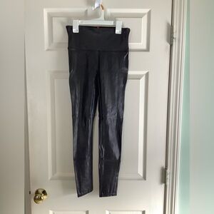 SPANX Black Faux Leather Leggings